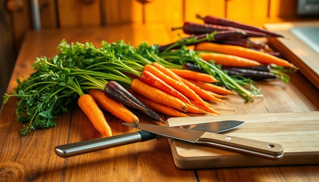 Fresh Carrots Preparation