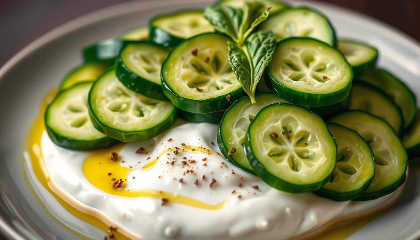 crunchy cucumber burrata salad